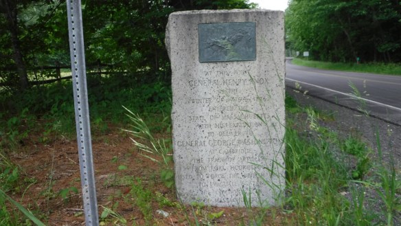 The Massachusetts side of the marker on the state line. MA1 of the Henry Knox Trail