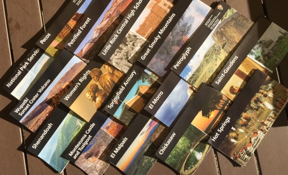 Brochures for the National Parks I saw on my westward leg of my USA Swing
